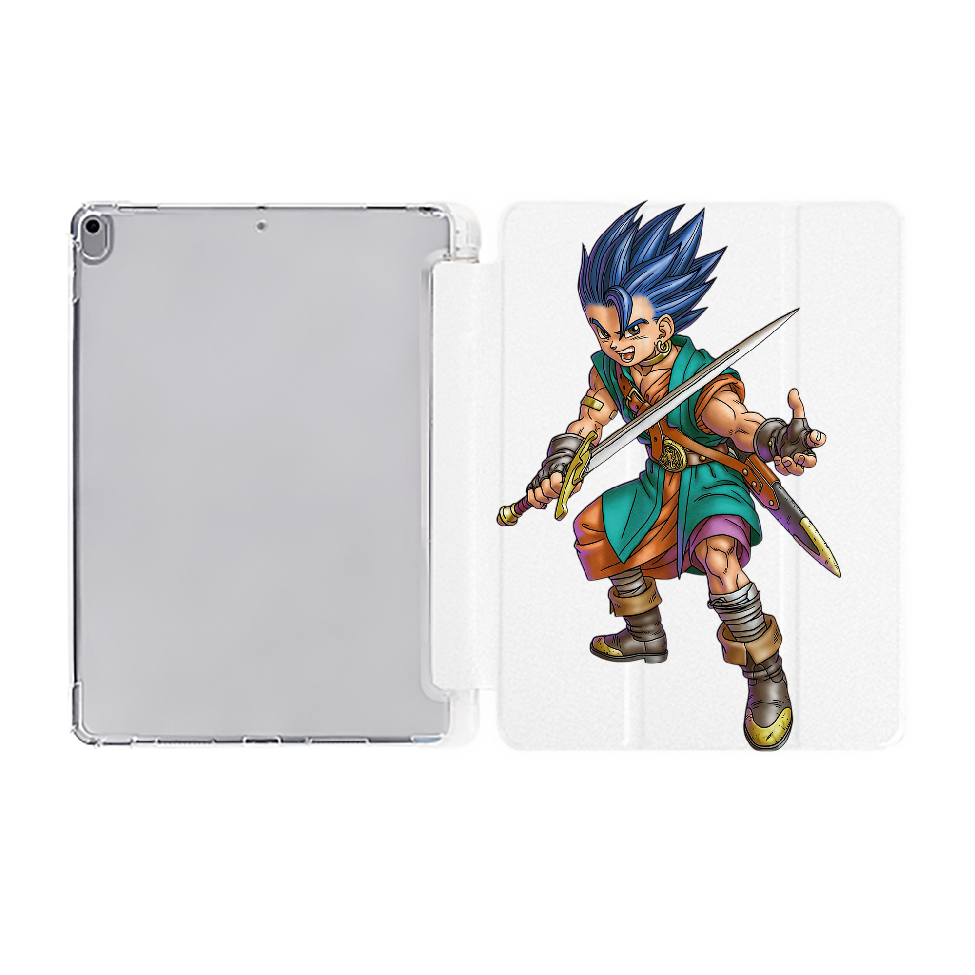 （画像用） ドラゴンクエスト Doragon Kuesuto Dragon Quest IPad ケース ペン収納付き 三つ折りスタンド PUレザー×シリコン 対応機種9.5/10.5/10.9インチ